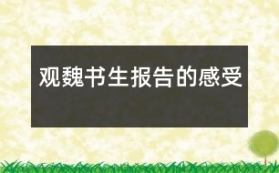 觀魏書(shū)生報(bào)告的感受