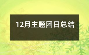 12月主題團(tuán)日總結(jié)