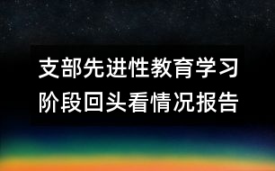 支部先進(jìn)性教育學(xué)習(xí)階段回頭看情況報(bào)告