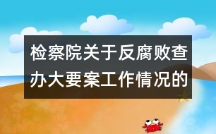 檢察院關(guān)于反腐敗查辦大要案工作情況的報告