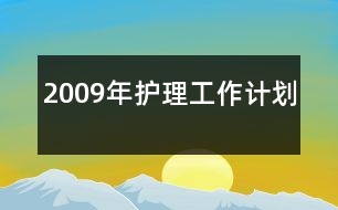 2009年護理工作計劃