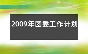 2009年團(tuán)委工作計(jì)劃