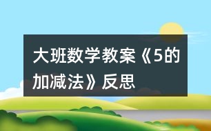 大班數(shù)學(xué)教案《5的加減法》反思