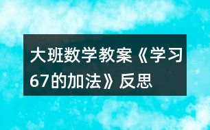 大班數(shù)學(xué)教案《學(xué)習(xí)6、7的加法》反思