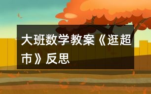 大班數(shù)學教案《逛超市》反思