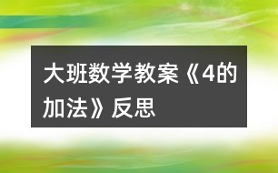 大班數(shù)學(xué)教案《4的加法》反思