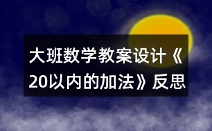 大班數(shù)學(xué)教案設(shè)計《20以內(nèi)的加法》反思