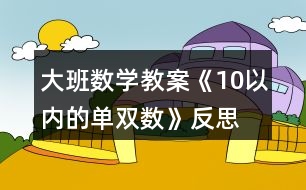 大班數(shù)學(xué)教案《10以內(nèi)的單雙數(shù)》反思