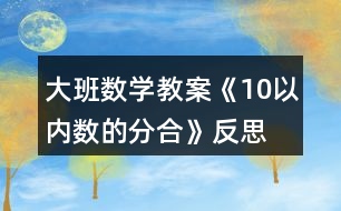 大班數(shù)學教案《10以內數(shù)的分合》反思