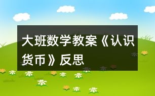 大班數(shù)學(xué)教案《認(rèn)識貨幣》反思