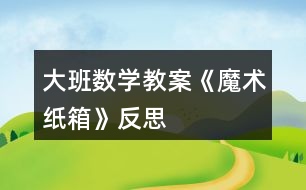 大班數(shù)學(xué)教案《魔術(shù)紙箱》反思