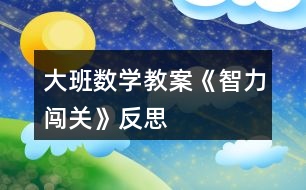 大班數學教案《智力闖關》反思