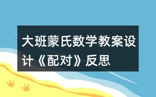 大班蒙氏數(shù)學(xué)教案設(shè)計(jì)《配對(duì)》反思