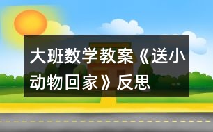 大班數學教案《送小動物回家》反思