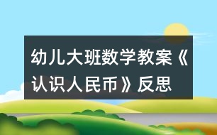 幼兒大班數(shù)學教案《認識人民幣》反思