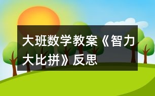 大班數學教案《智力大比拼》反思