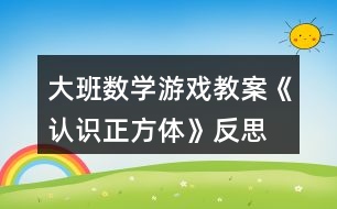 大班數(shù)學(xué)游戲教案《認識正方體》反思