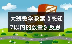 大班數學教案《感知7以內的數量》反思