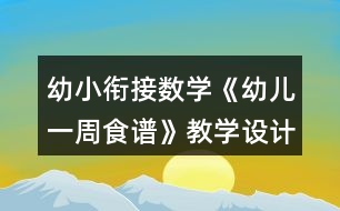 幼小銜接數(shù)學《幼兒一周食譜》教學設計