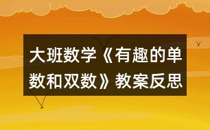 大班數(shù)學(xué)《有趣的單數(shù)和雙數(shù)》教案反思