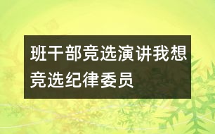 班干部競選演講——我想競選紀律委員