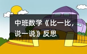 中班數(shù)學(xué)《比一比，說一說》反思