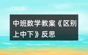 中班數(shù)學(xué)教案《區(qū)別上、中、下》反思