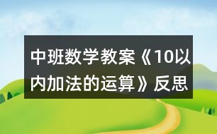 中班數(shù)學教案《10以內加法的運算》反思