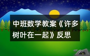 中班數(shù)學(xué)教案《許多樹葉在一起》反思