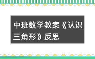 中班數學教案《認識三角形》反思