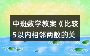 中班數(shù)學教案《比較5以內(nèi)相鄰兩數(shù)的關系》反思