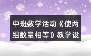 中班數(shù)學(xué)活動《使兩組數(shù)量相等》教學(xué)設(shè)計(jì)反思