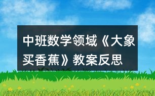 中班數(shù)學領(lǐng)域《大象買香蕉》教案反思