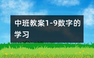 中班教案：1-9數(shù)字的學習