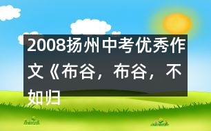 2008揚州中考優(yōu)秀作文《布谷，布谷，不如歸去》