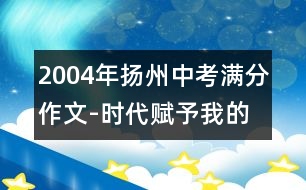 2004年揚(yáng)州中考滿分作文-時(shí)代賦予我的天空2