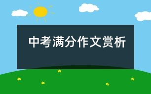 中考滿分作文賞析