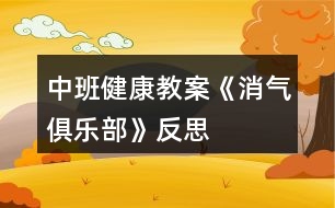 中班健康教案《消氣俱樂部》反思