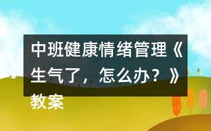 中班健康情緒管理《生氣了，怎么辦？》教案反思