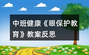 中班健康《眼保護教育》教案反思