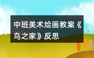 中班美術(shù)繪畫(huà)教案《鳥(niǎo)之家》反思