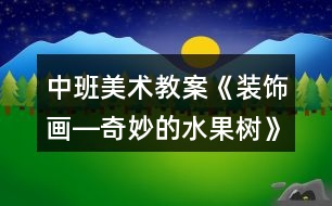 中班美術教案《裝飾畫―奇妙的水果樹》反思