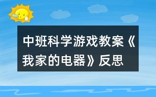 中班科學(xué)游戲教案《我家的電器》反思