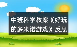 中班科學教案《好玩的多米諾游戲》反思