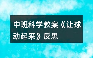 中班科學(xué)教案《讓球動起來》反思