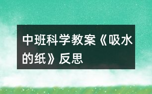 中班科學(xué)教案《吸水的紙》反思