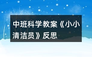 中班科學教案《小小清潔員》反思