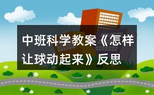 中班科學教案《怎樣讓球動起來》反思