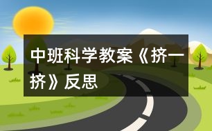 中班科學(xué)教案《擠一擠》反思