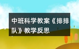 中班科學教案《排排隊》教學反思